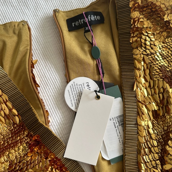 Retrofete Dresses & Skirts - Retrofete UNWORN NEW WITH TAGS all sequined dress. Gold/bronze sequins